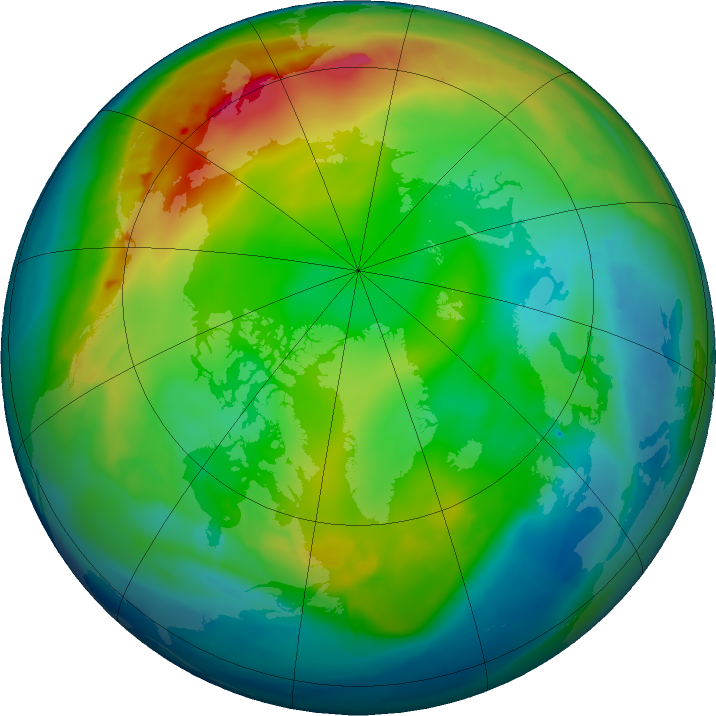 Arctic ozone map for 21 December 2015